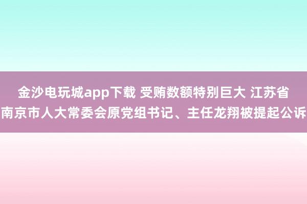 金沙電玩城app下載 受賄數(shù)額特別巨大 江蘇省南京市人大常委會原黨組書記、主任龍翔被提起公訴