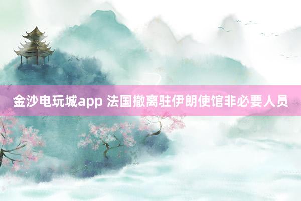 金沙電玩城app 法國撤離駐伊朗使館非必要人員
