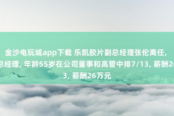 金沙電玩城app下載 樂凱膠片副總經理張倫離任， 新任總經理， 年齡55歲在公司董事和高管中排7/13， 薪酬26萬元