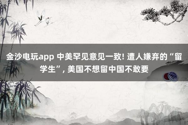 金沙電玩app 中美罕見意見一致! 遭人嫌棄的“留學生”， 美國不想留中國不敢要